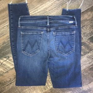Mother jeans looker ankle fray